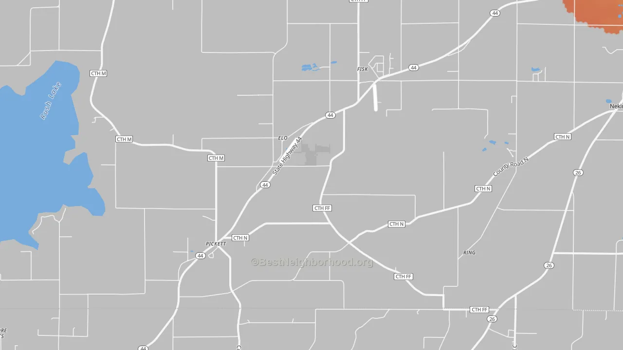 Bike Grade map of Pickett, WI