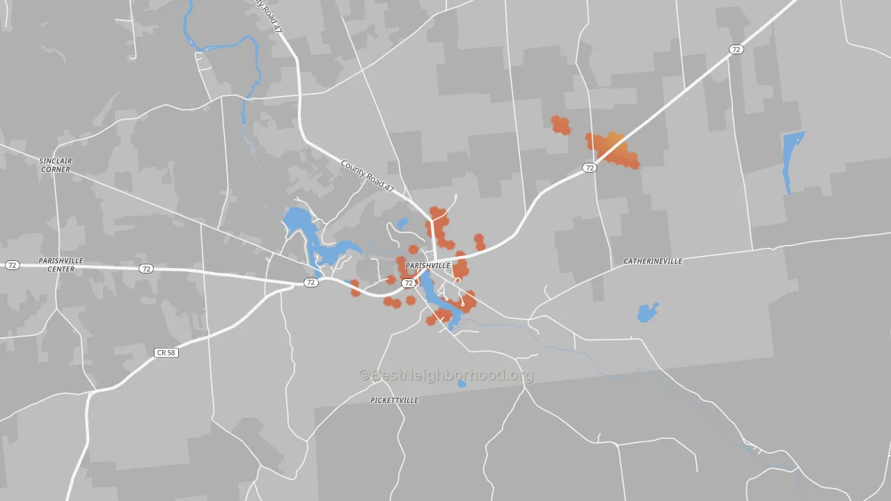 Bike Grade map of Pickettville, NY