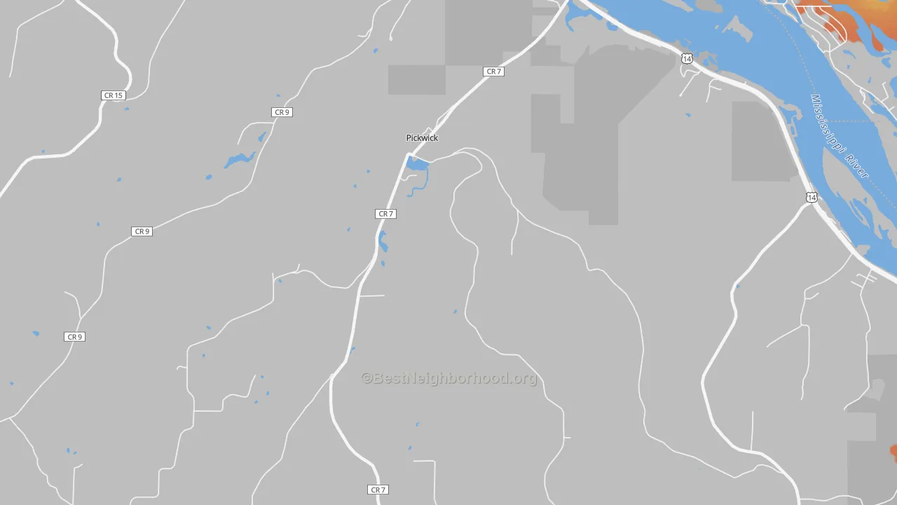 Bike Grade map of Pickwick, MN