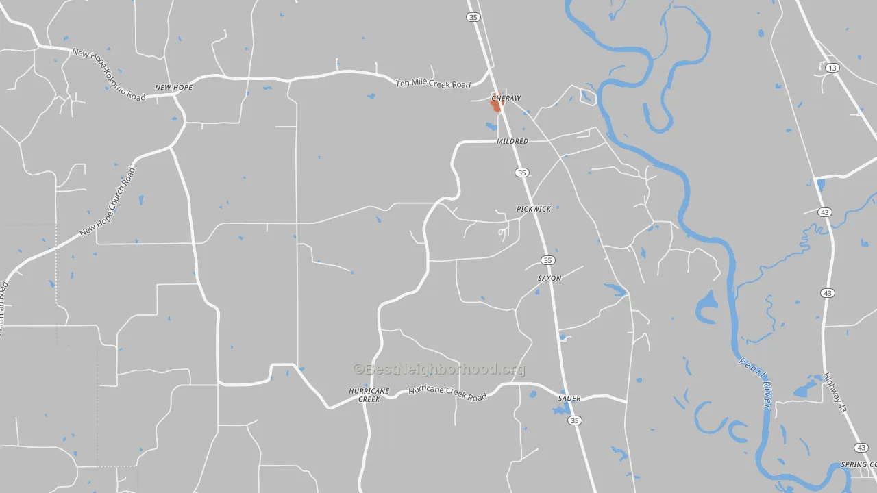 Bike Grade map of Pickwick, MS