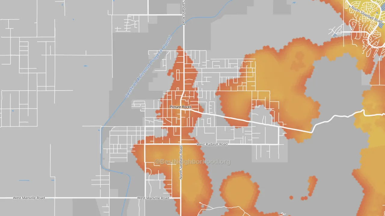 Bike Grade map of Picture Rocks, AZ
