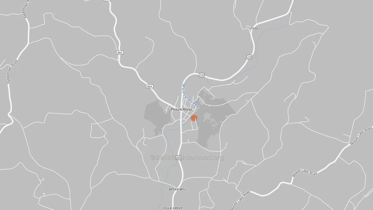Bike Grade map of Picture Rocks, PA