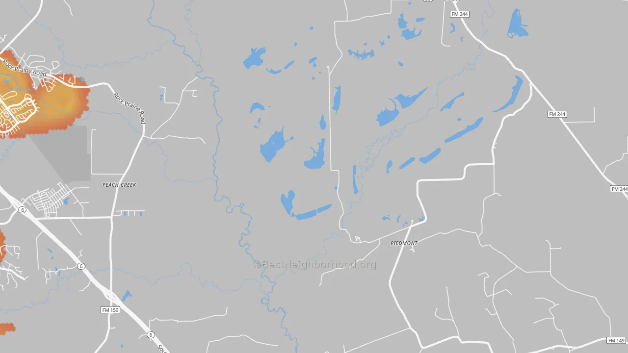 Bike Grade map of Piedmont, TX