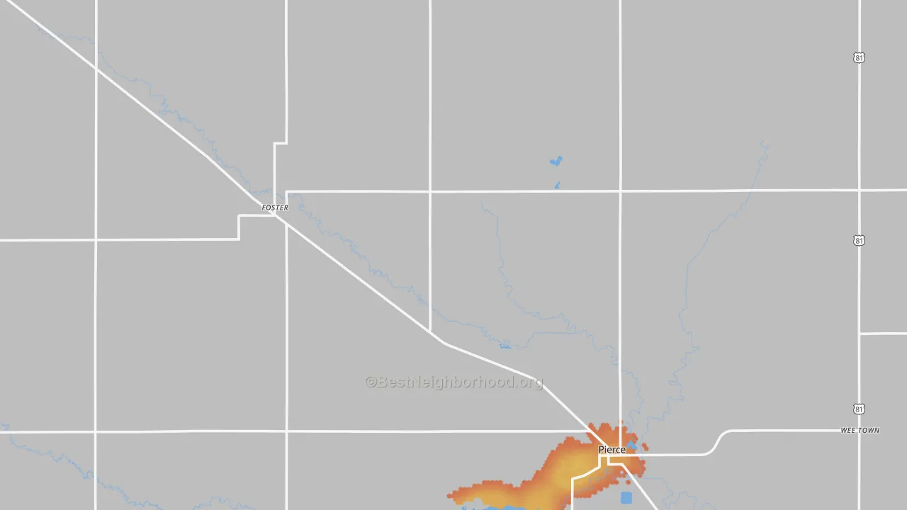 Bike Grade map of Pierce County, NE