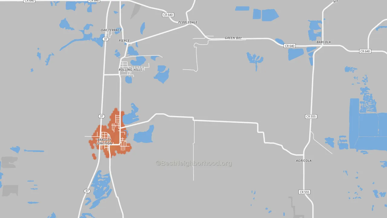 Bike Grade map of Pierce, FL