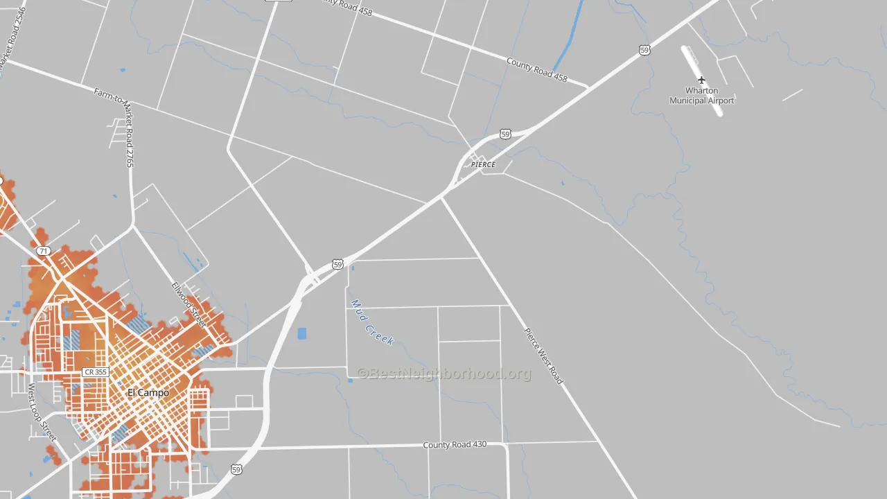 Bike Grade map of Pierce, TX