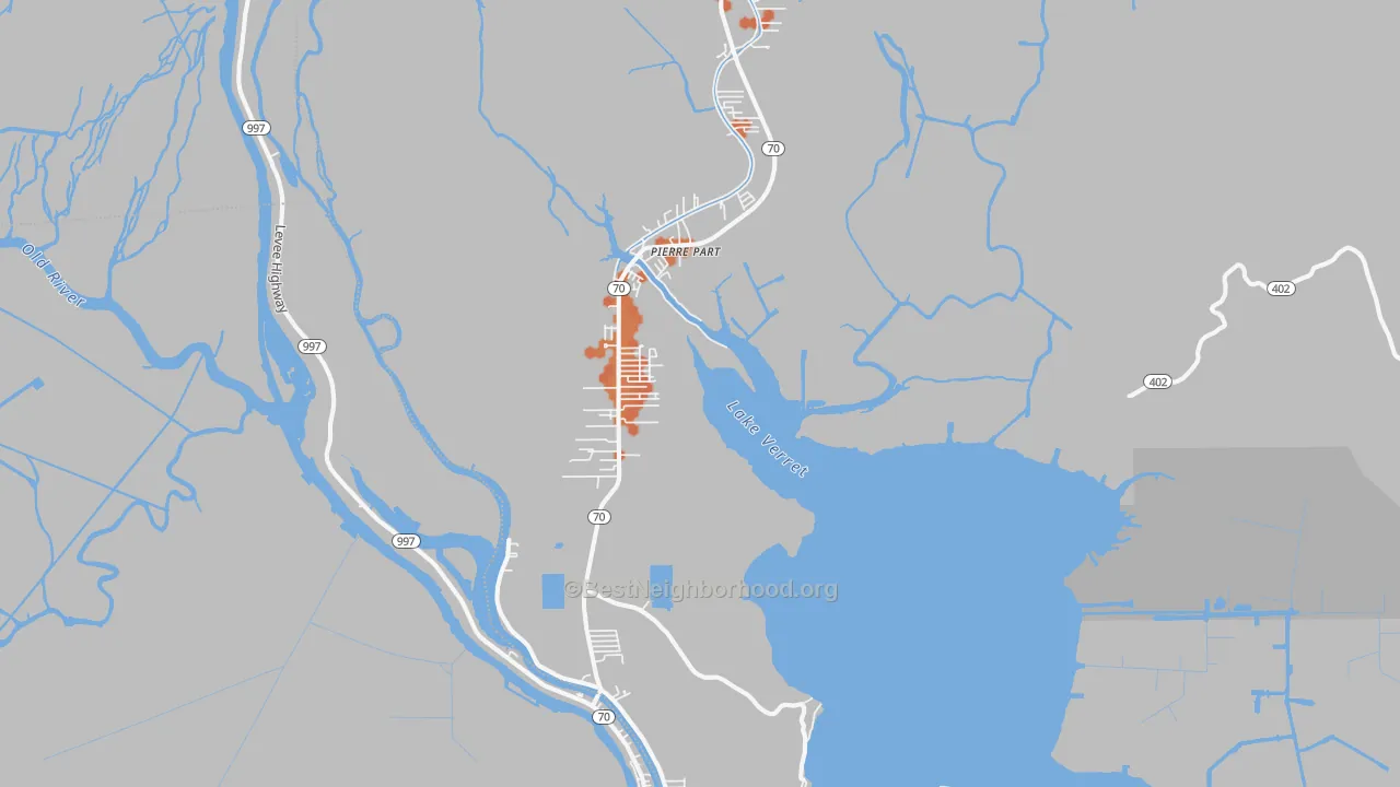 Bike Grade map of Pierre Part, LA
