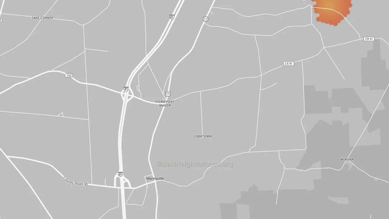 Bike Grade map of Pierrepont Manor, NY