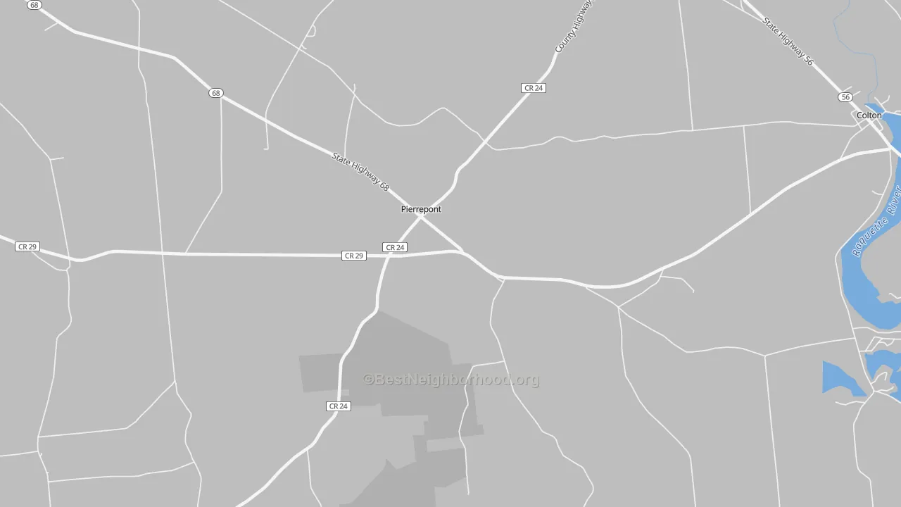Bike Grade map of Pierrepont, NY