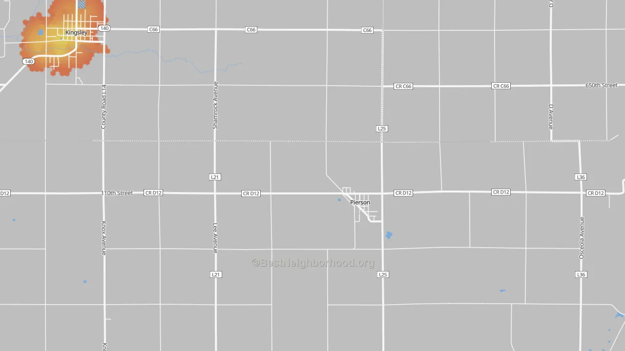 Bike Grade map of Pierson, IA