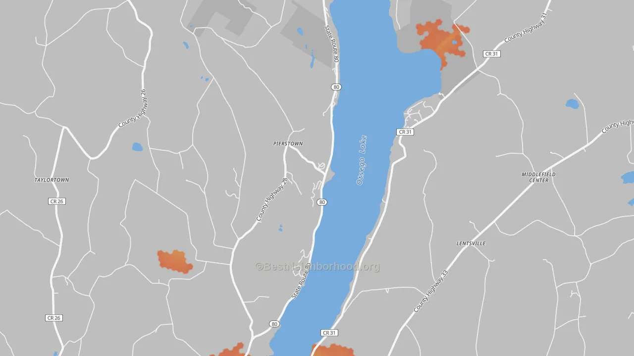 Bike Grade map of Pierstown, NY