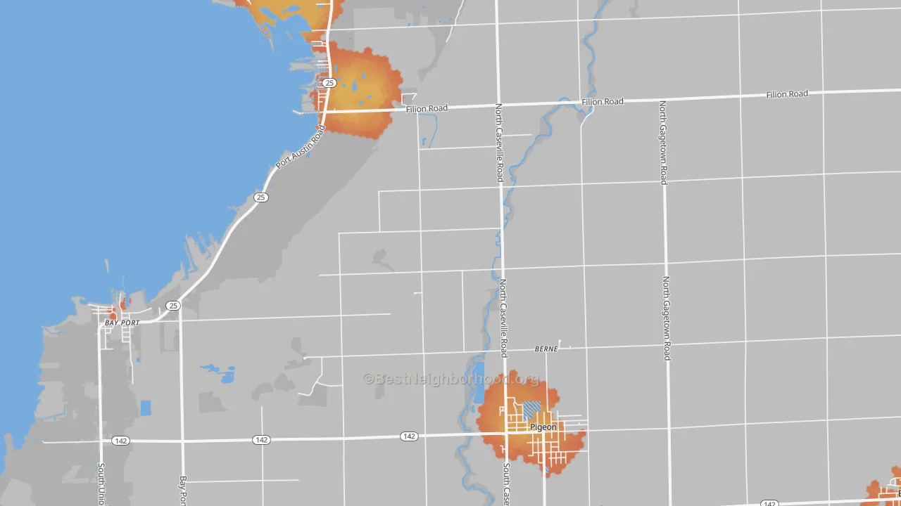 Bike Grade map of Pigeon, MI