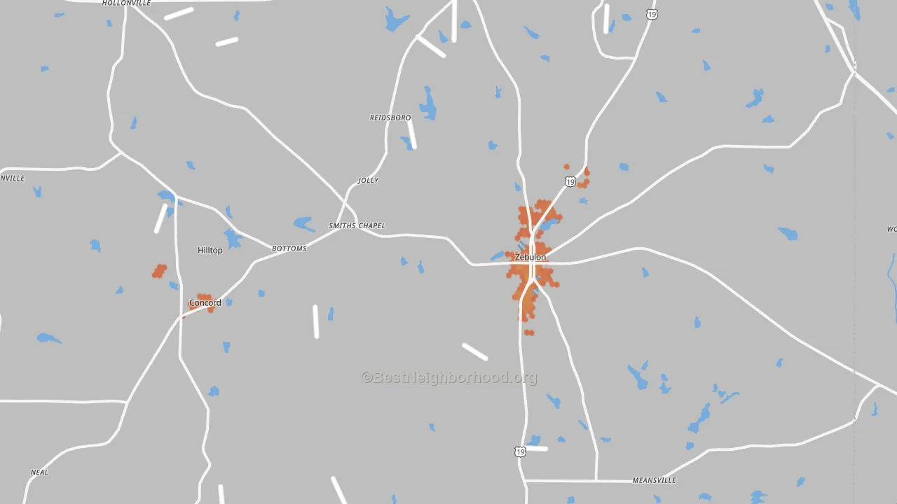 Bike Grade map of Pike County, GA