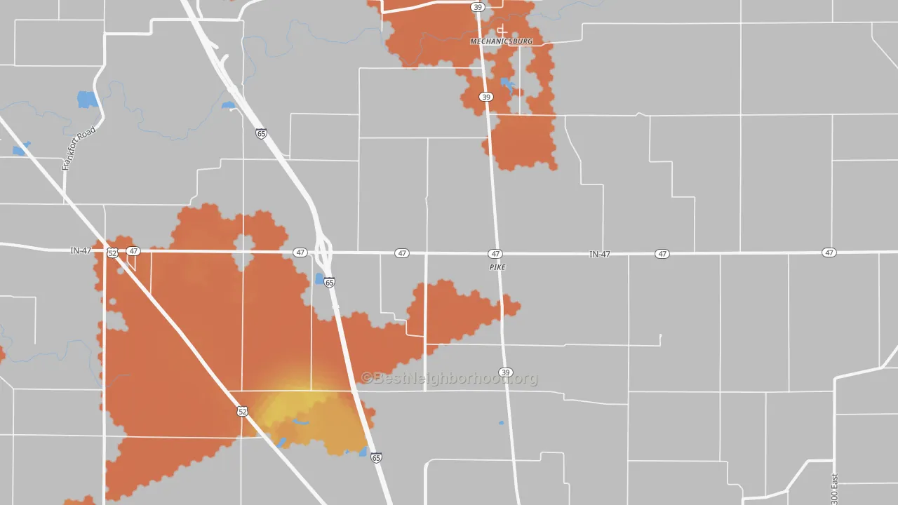 Bike Grade map of Pike, IN