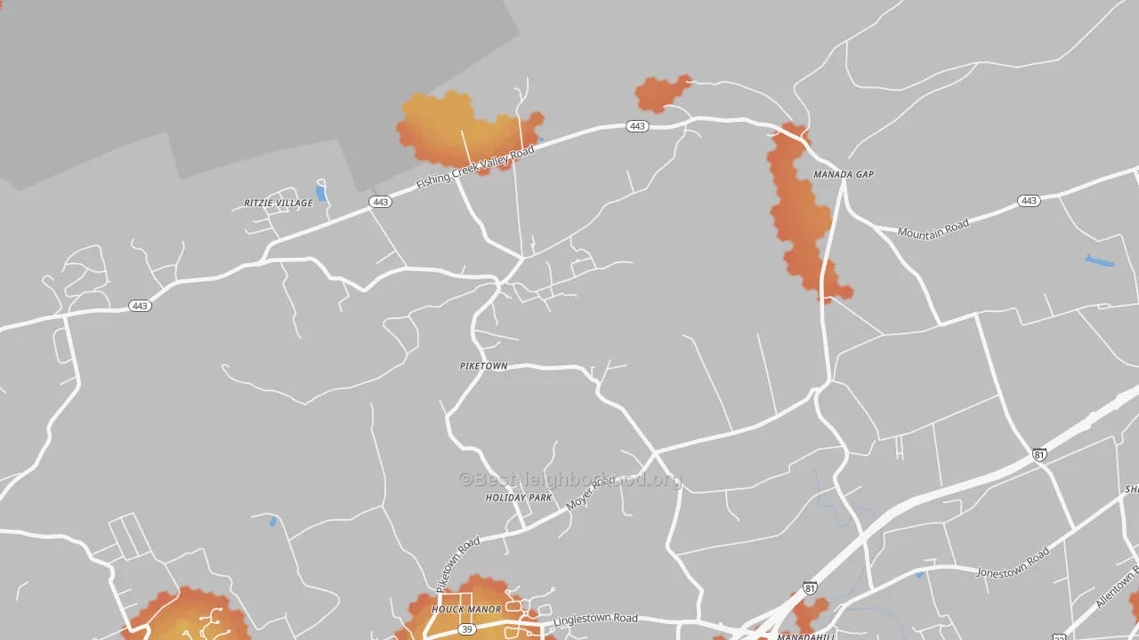 Bike Grade map of Piketown, PA