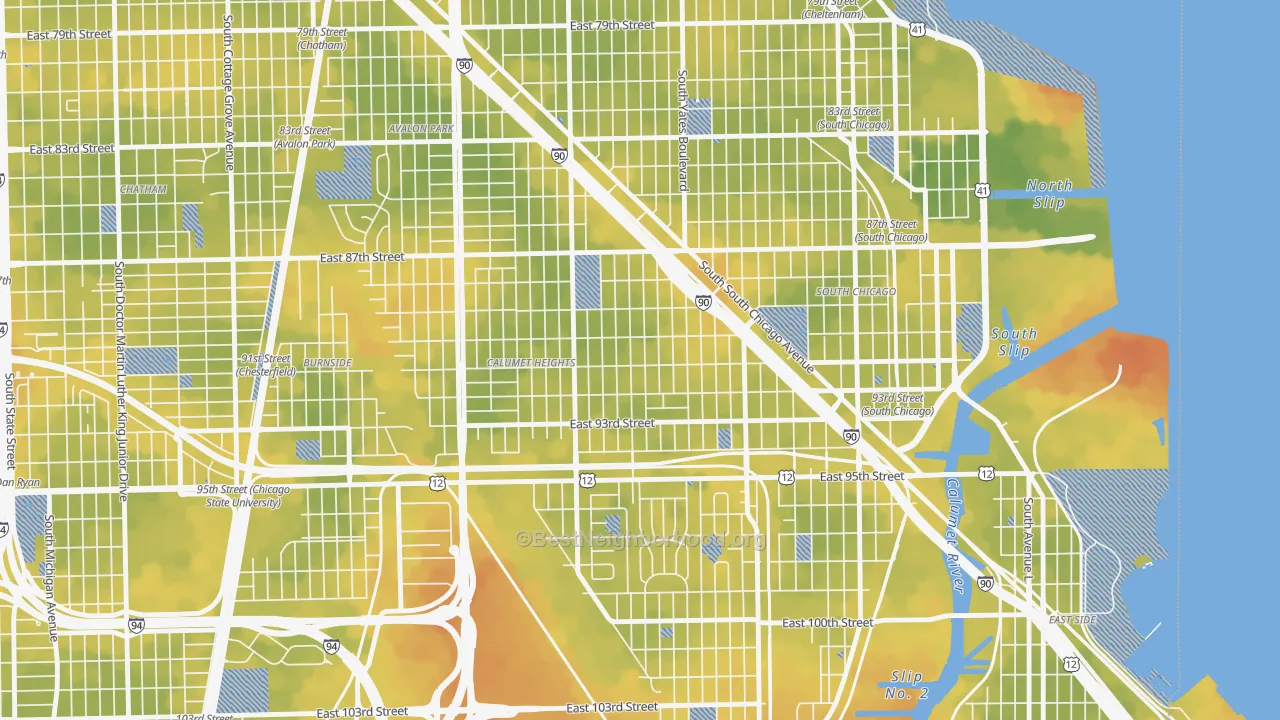 Bike Grade map of Pill Hill, Chicago, IL