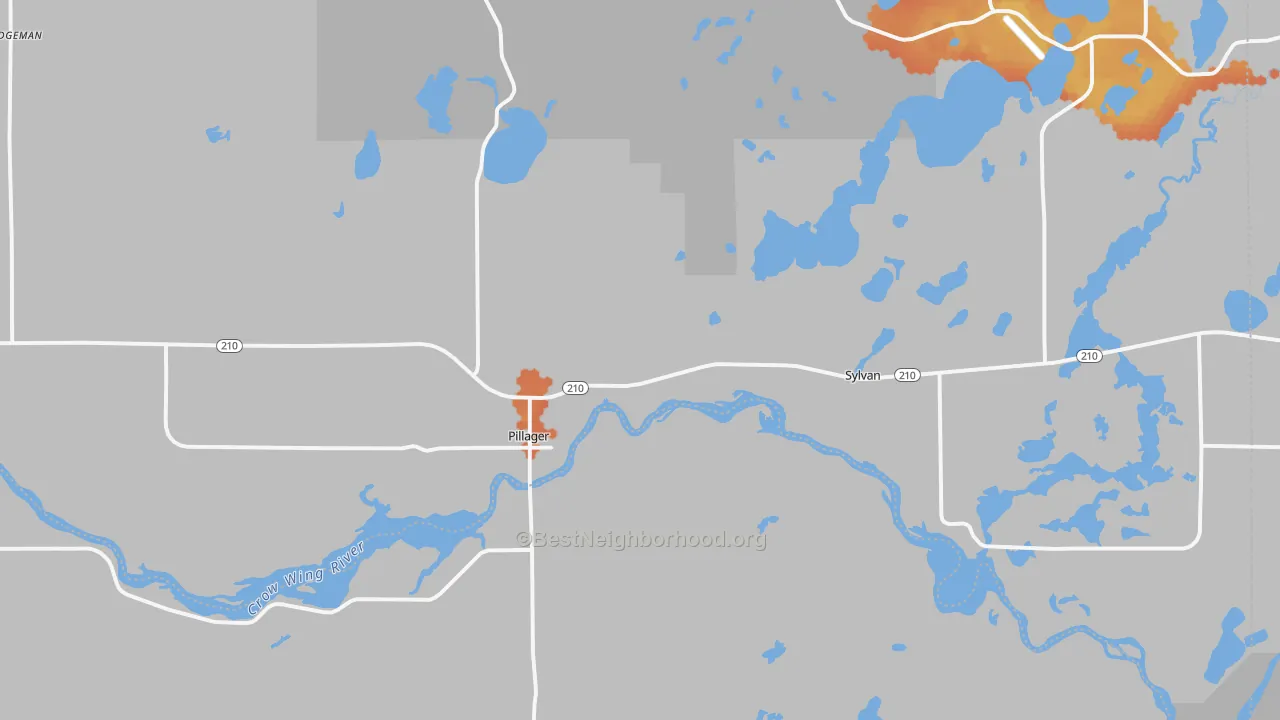 Bike Grade map of Pillager, MN