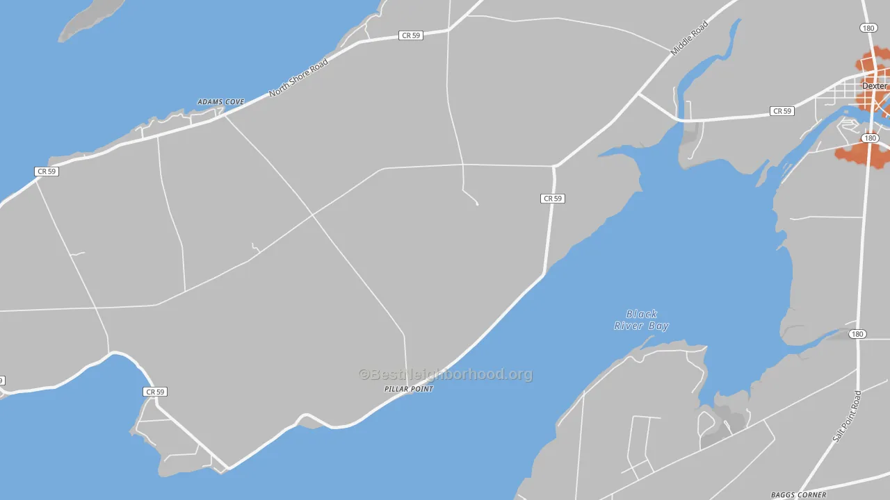 Bike Grade map of Pillar Point, NY