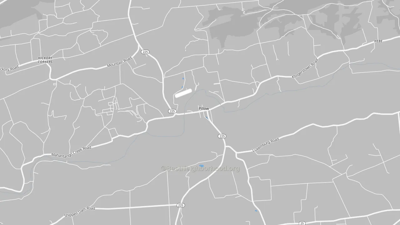 Bike Grade map of Pillow, PA