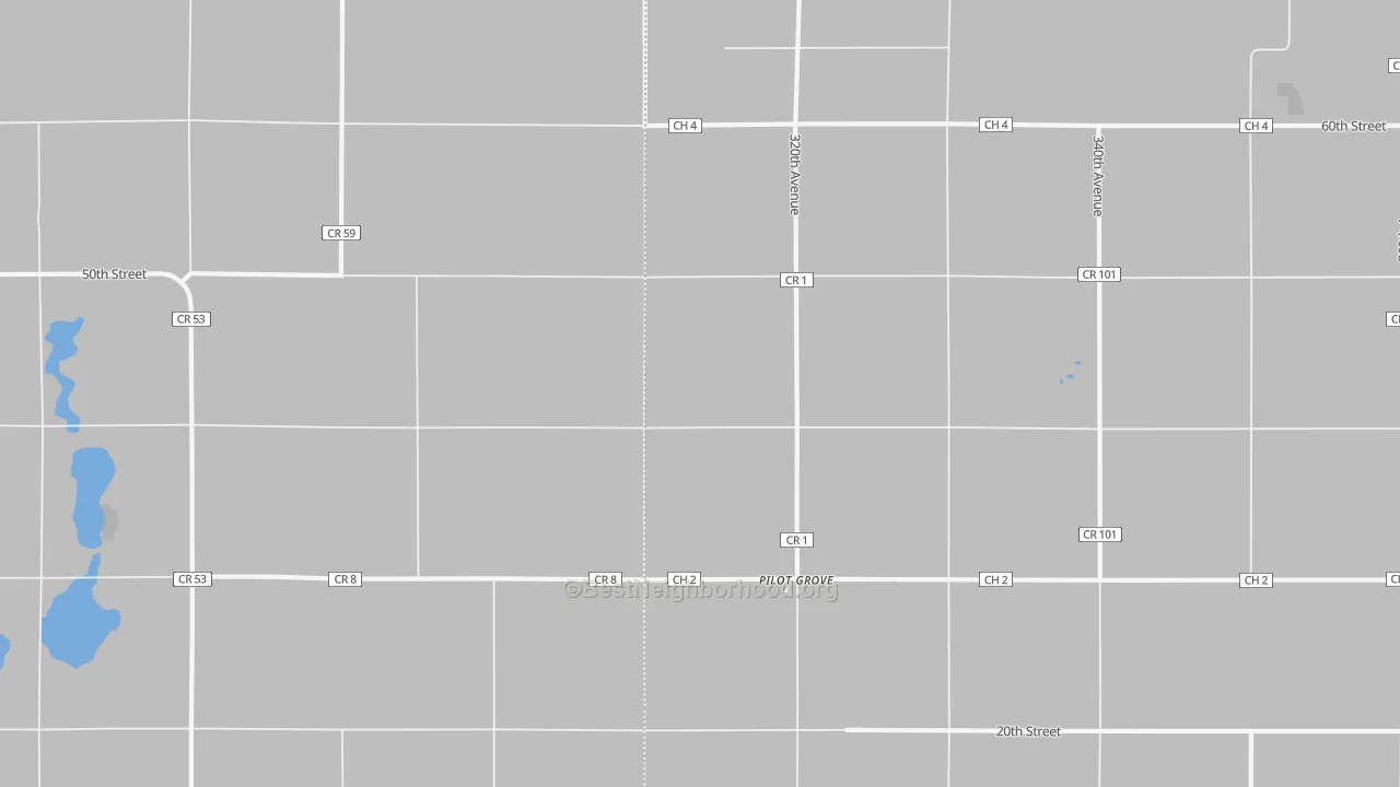 Bike Grade map of Pilot Grove, MN