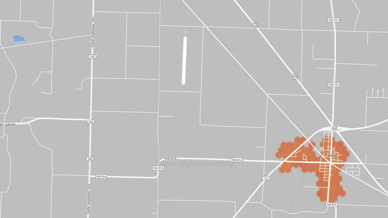 Bike Grade map of Pilot Grove, TX
