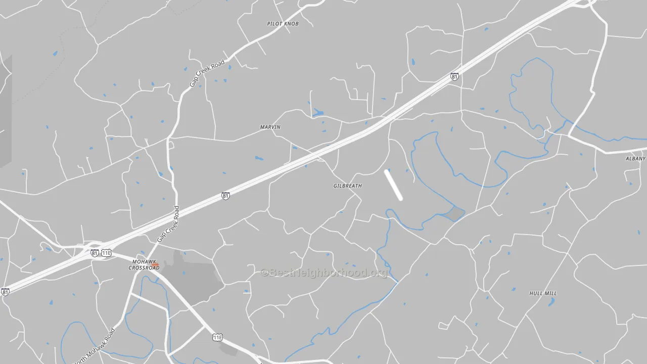Bike Grade map of Pilot Knob, TN