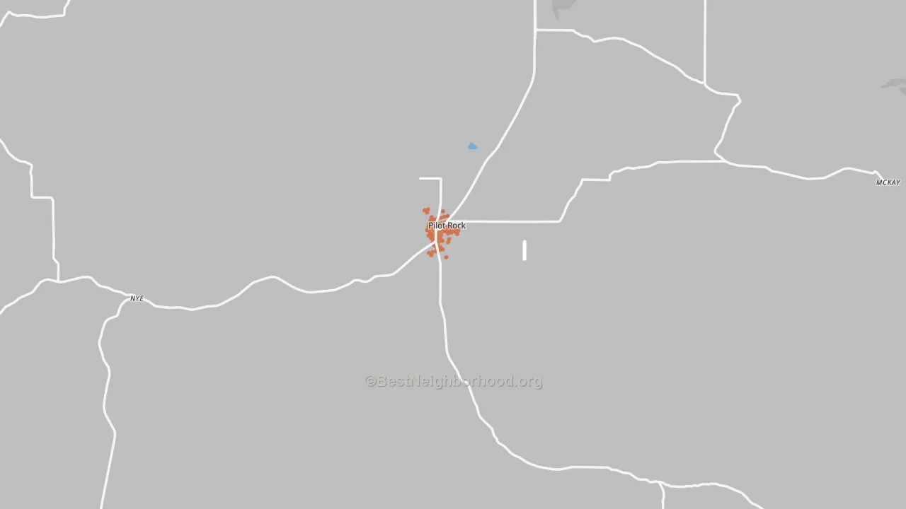 Bike Grade map of Pilot Rock, OR