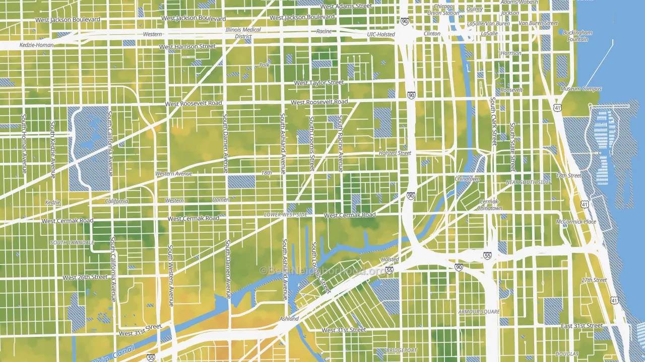 Bike Grade map of Pilsen, Chicago, IL