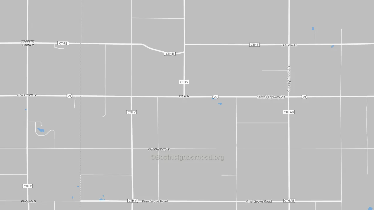 Bike Grade map of Pilsen, WI