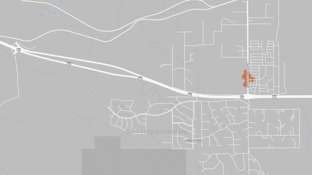 Bike Grade map of Pimaco Two, AZ