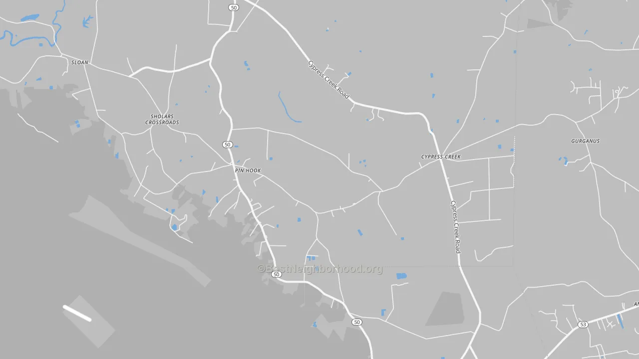 Bike Grade map of Pin Hook, NC