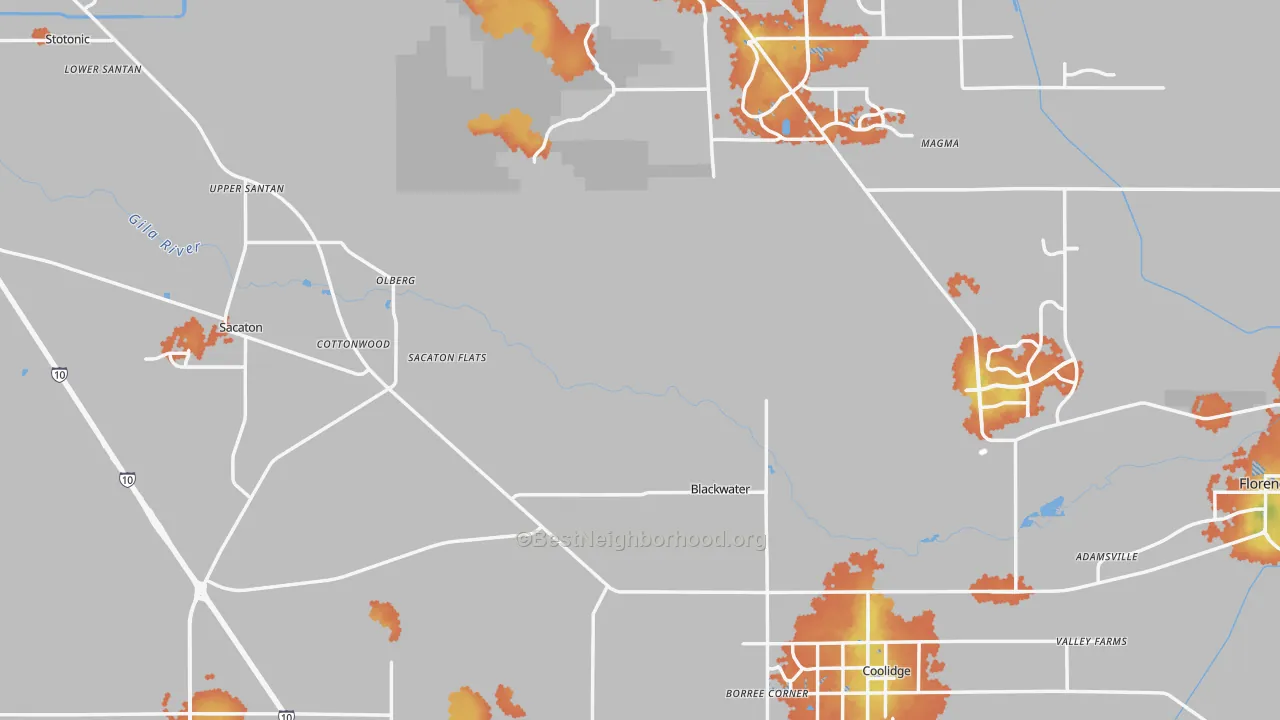 Bike Grade map of Pinal County, AZ