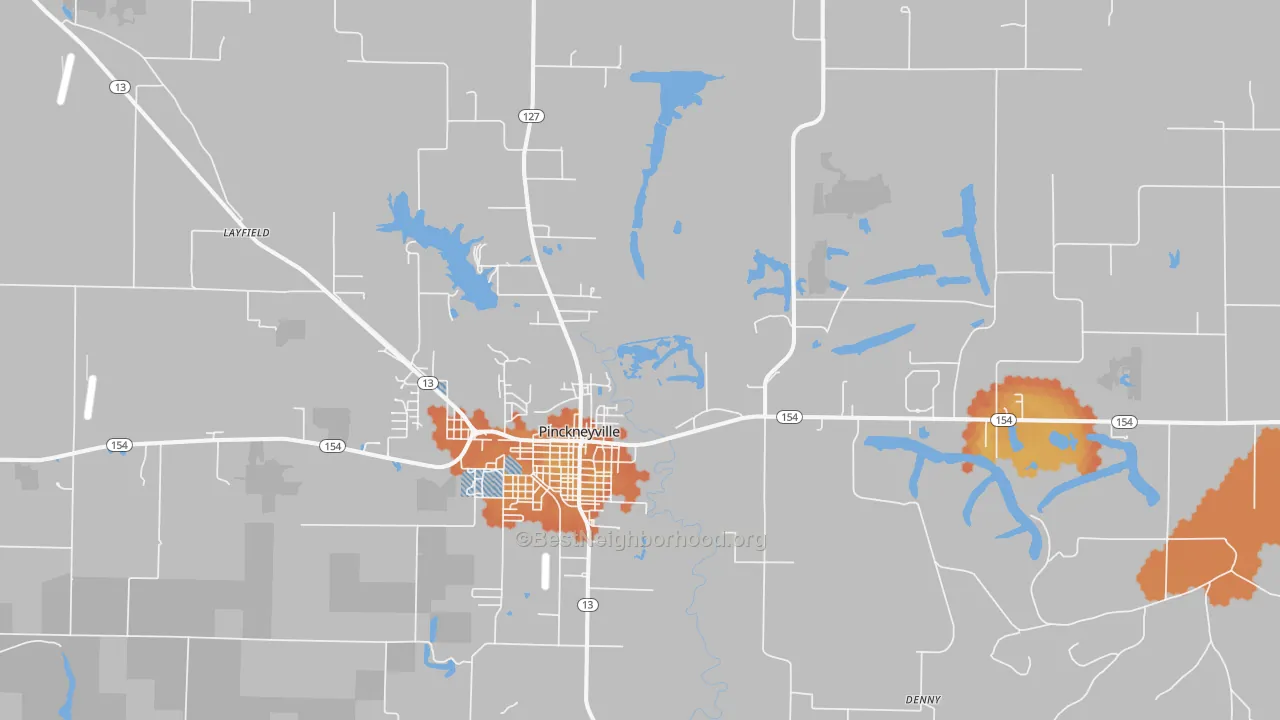 Bike Grade map of Pinckneyville, IL
