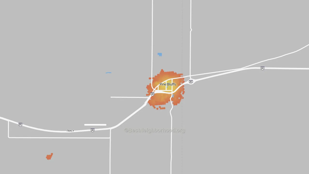 Bike Grade map of Pine Bluffs, WY