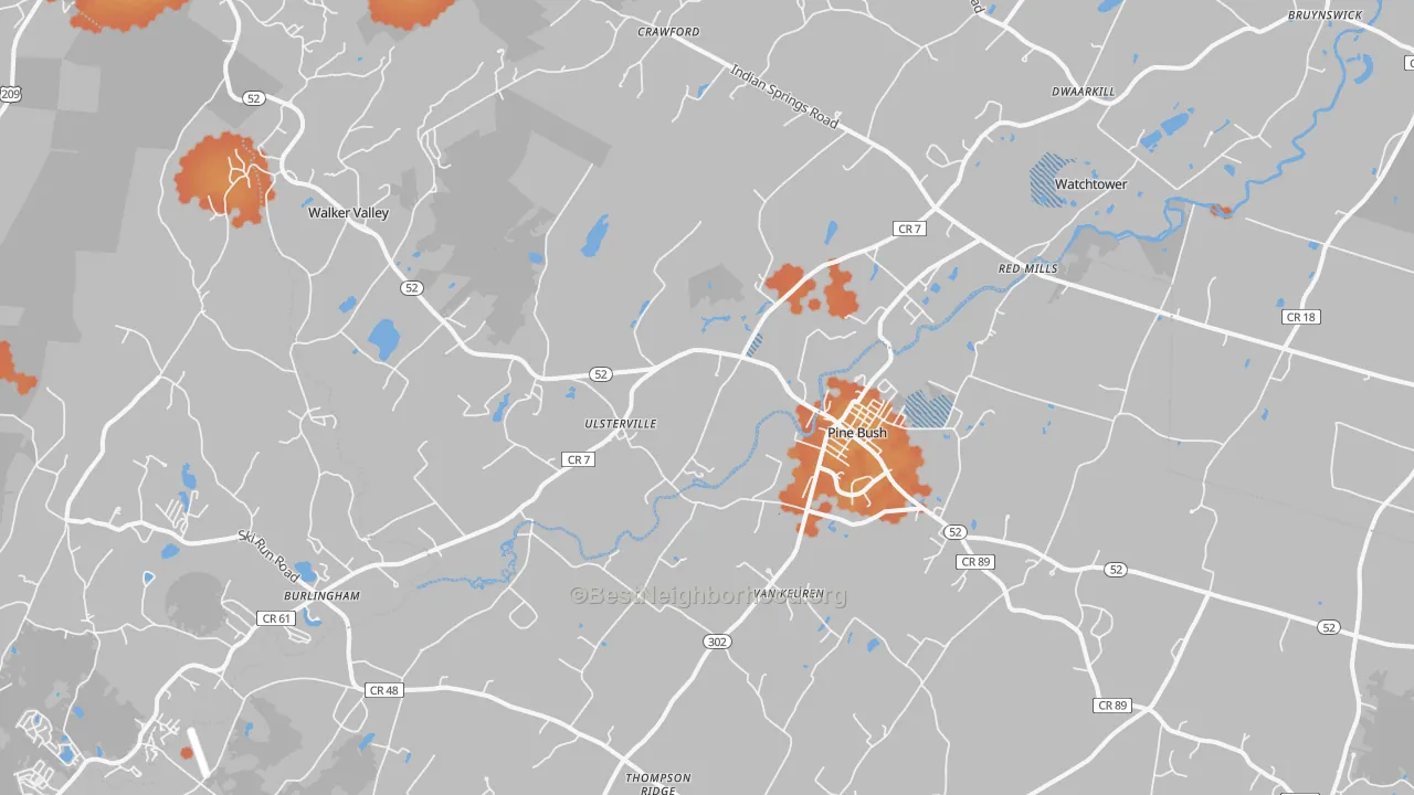 Bike Grade map of Pine Bush, NY