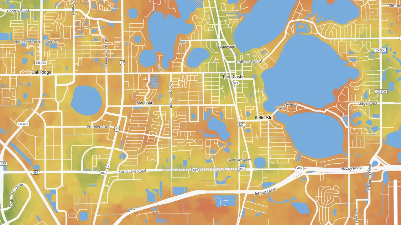 Bike Grade map of Pine Castle, FL
