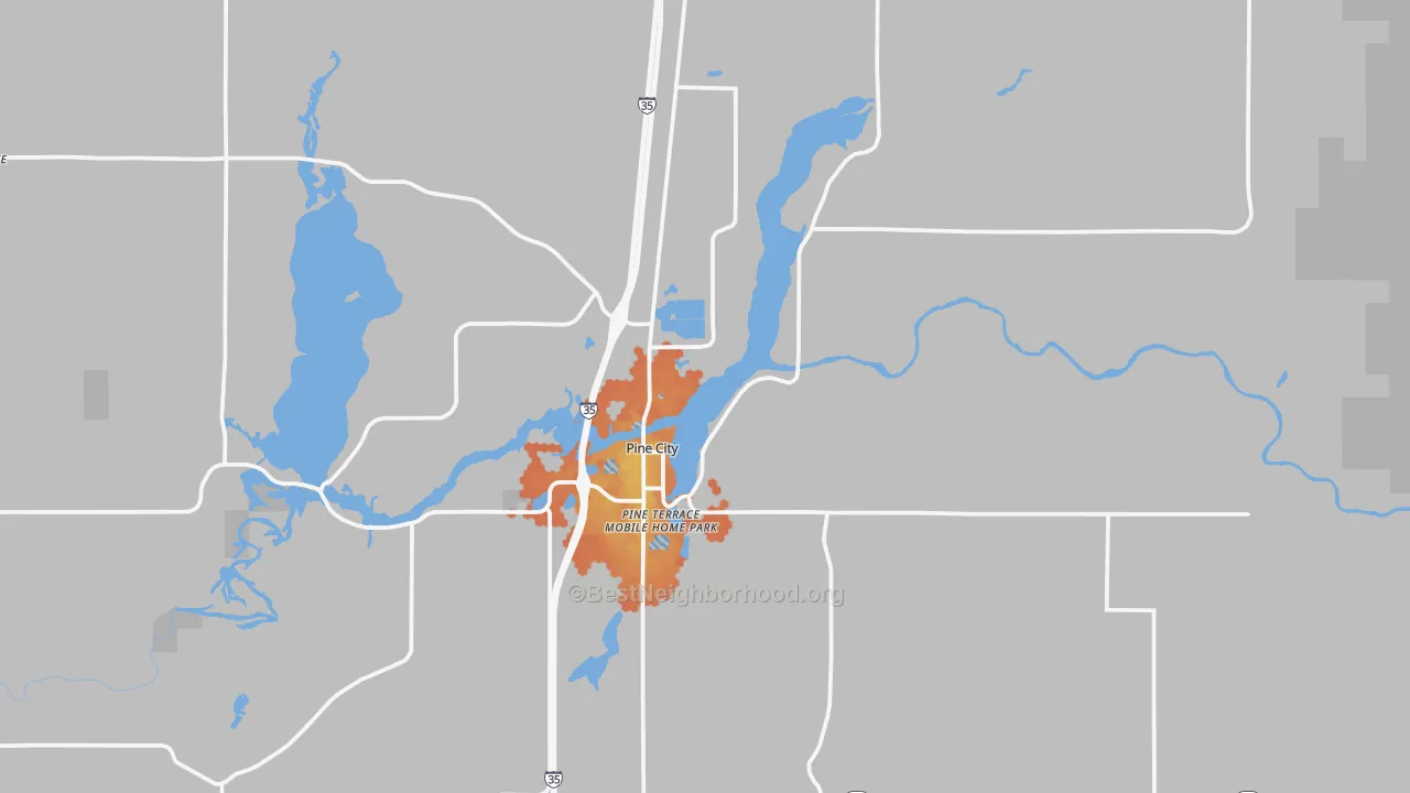 Bike Grade map of Pine City, MN