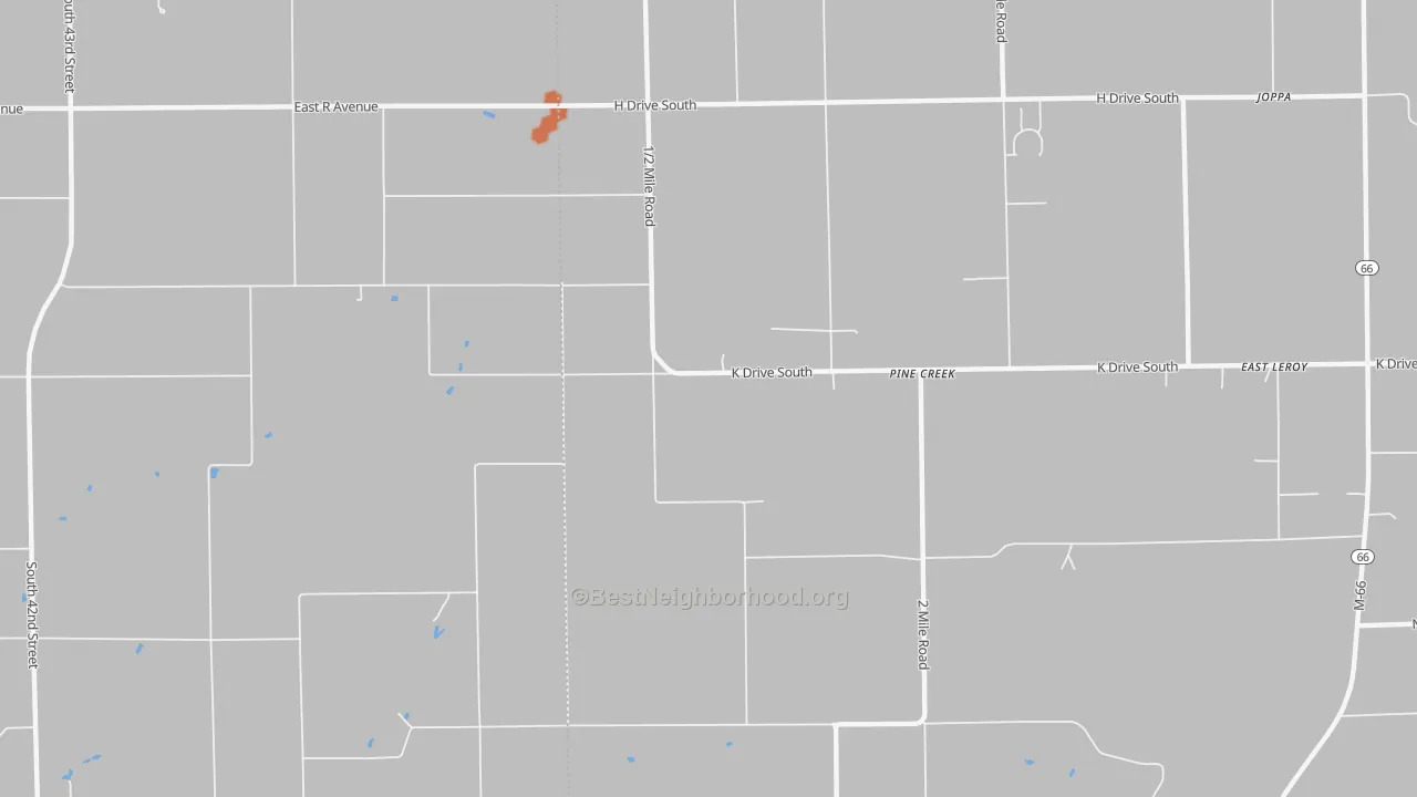 Bike Grade map of Pine Creek, MI