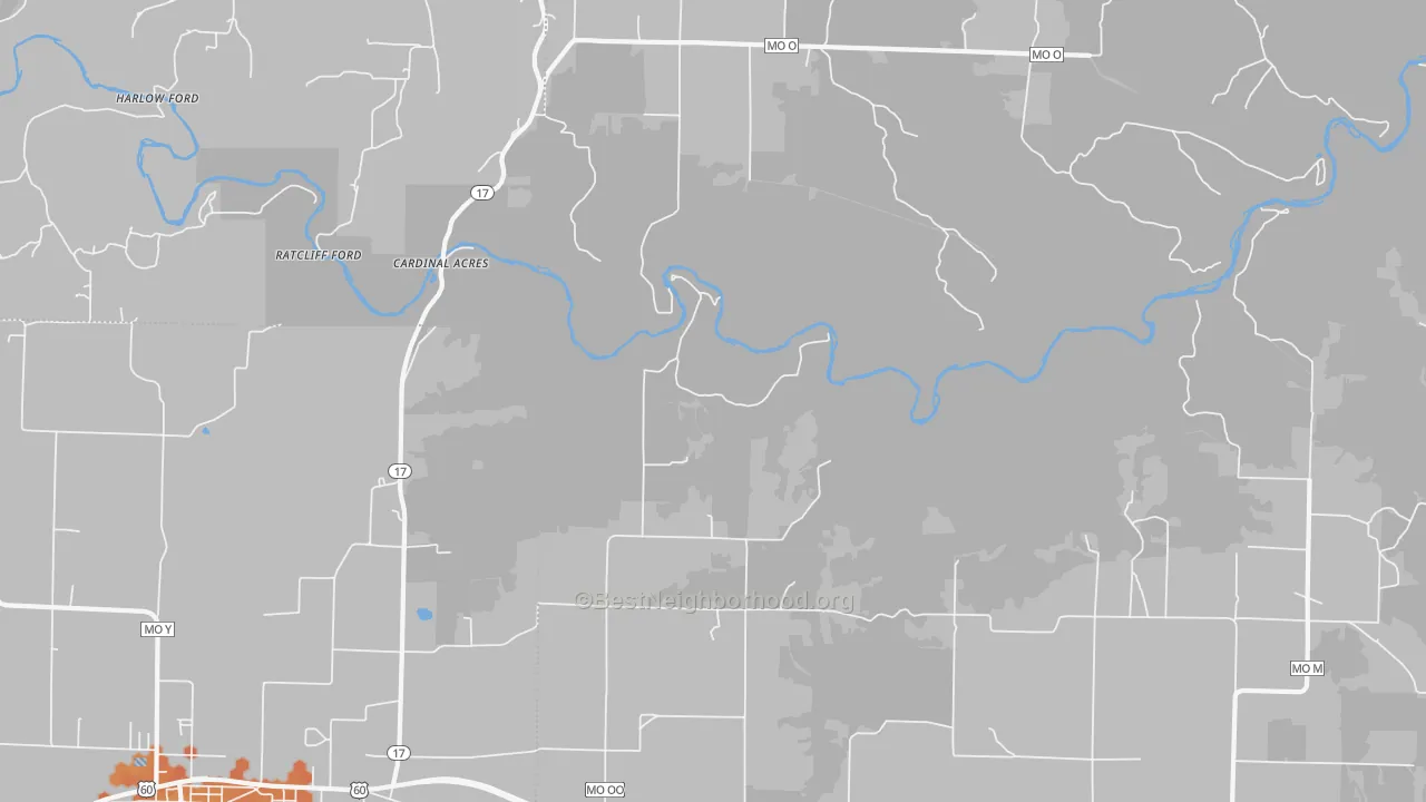 Bike Grade map of Pine Crest, MO