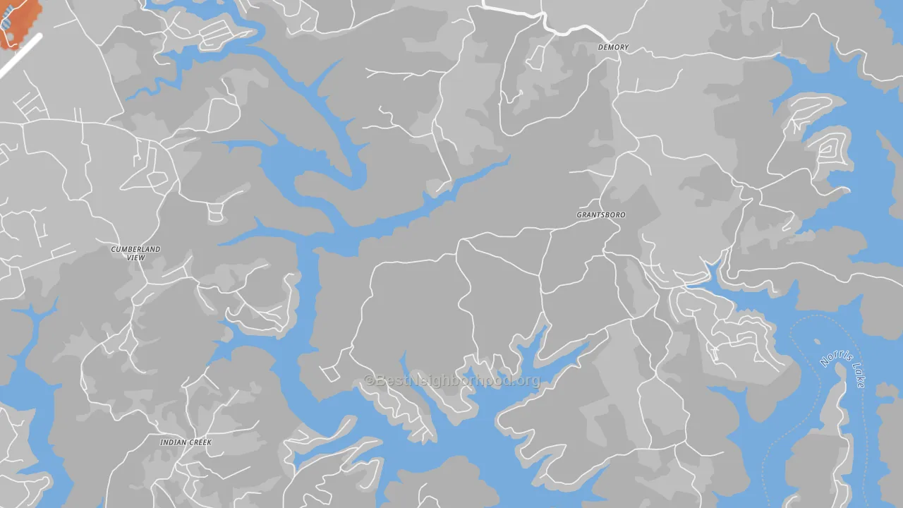 Bike Grade map of Pine Crest, TN
