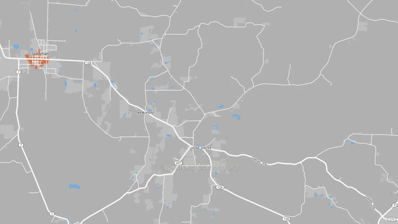 Bike Grade map of Pine Grove, AR