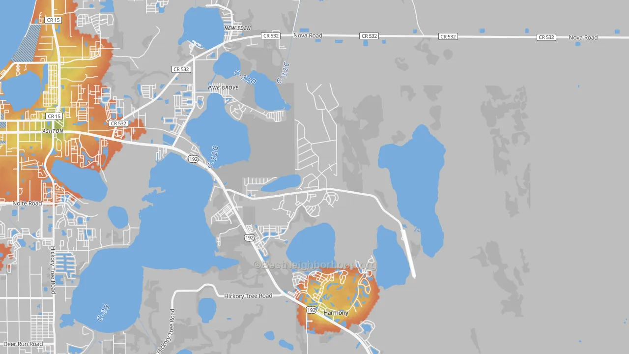 Bike Grade map of Pine Grove, FL