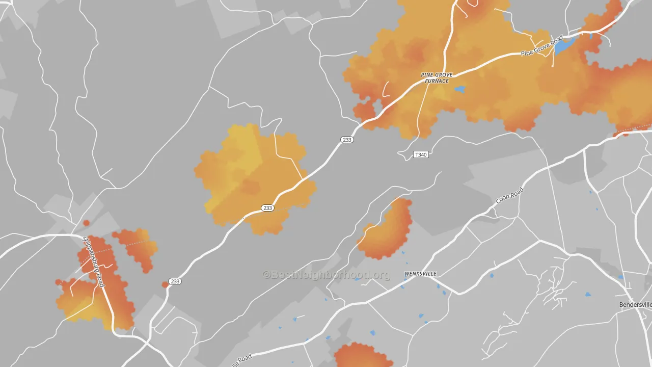 Bike Grade map of Pine Grove Furnace, PA