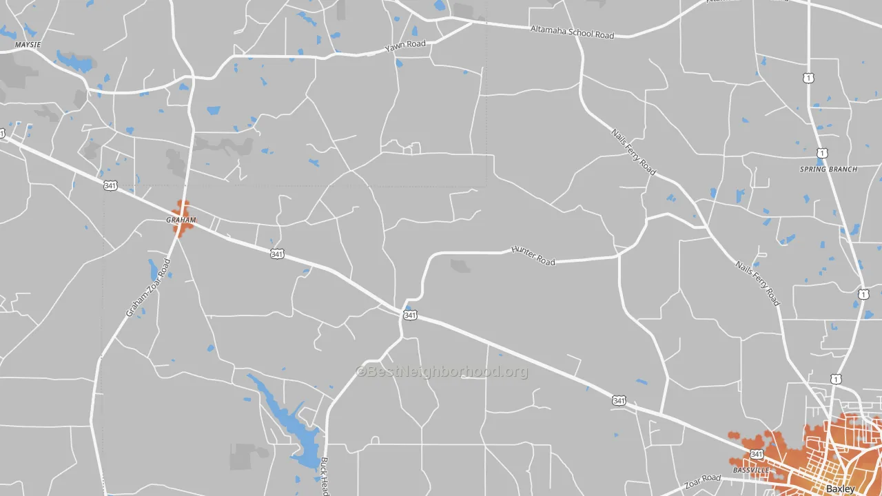 Bike Grade map of Pine Grove, GA