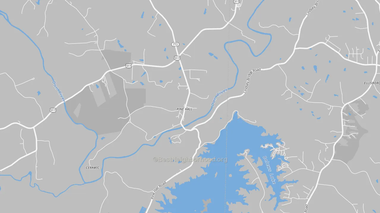 Bike Grade map of Pine Hall, NC