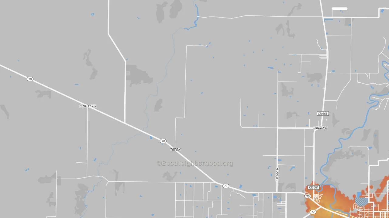 Bike Grade map of Pine Level, FL