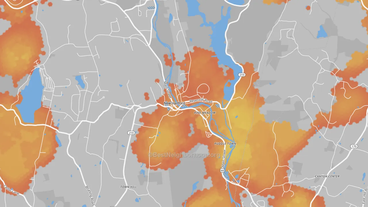 Bike Grade map of Pine Meadow, CT