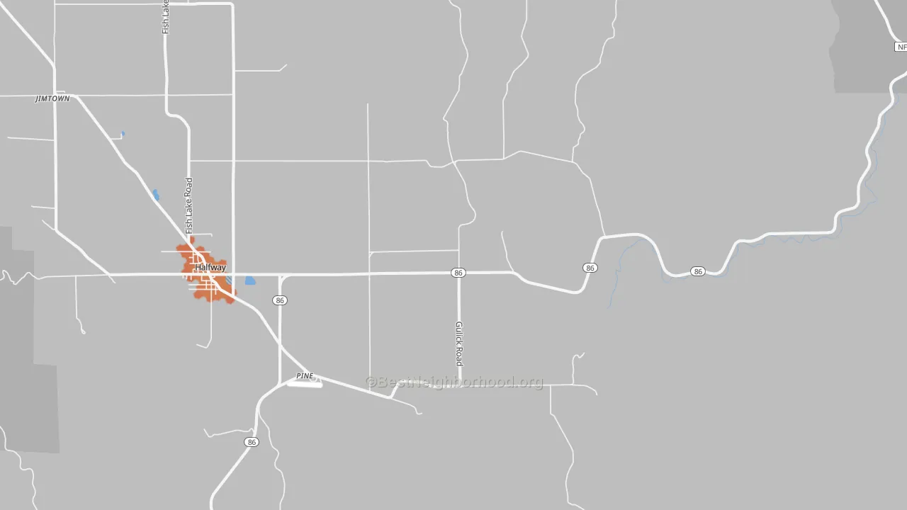 Bike Grade map of Pine, OR