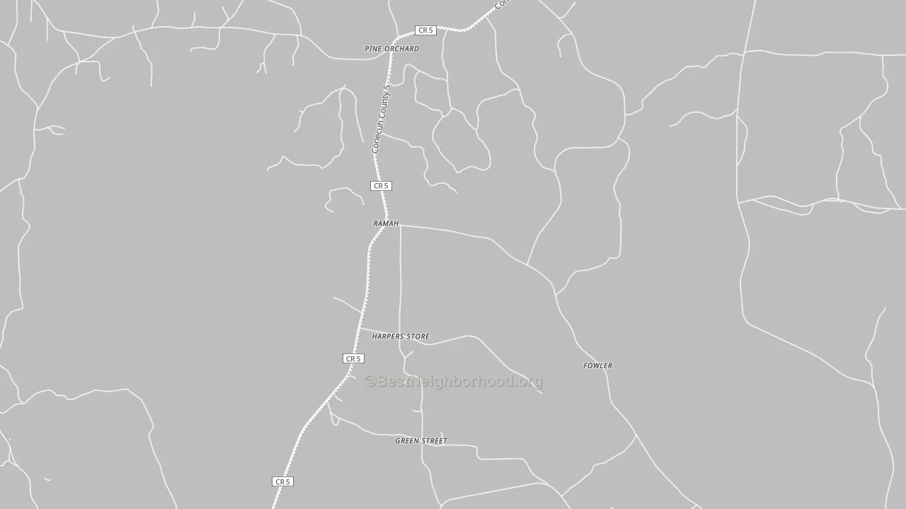 Bike Grade map of Pine Orchard, AL