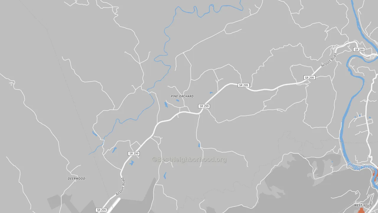 Bike Grade map of Pine Orchard, TN